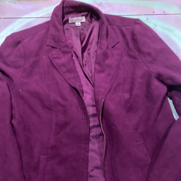 Studio Works Women’s Purple Professional Preppy Zip Up Blazer Size 14 - Picture 4 of 4